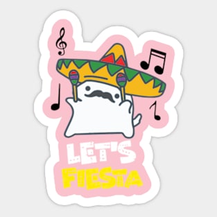 Let's Fiesta Mexican Cat Dancing Funny Cinco De Mayo Sticker